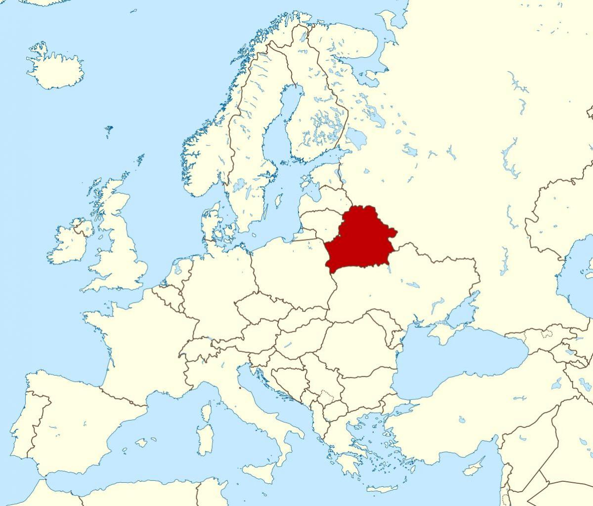 ベラルーシの場所が世界の地図