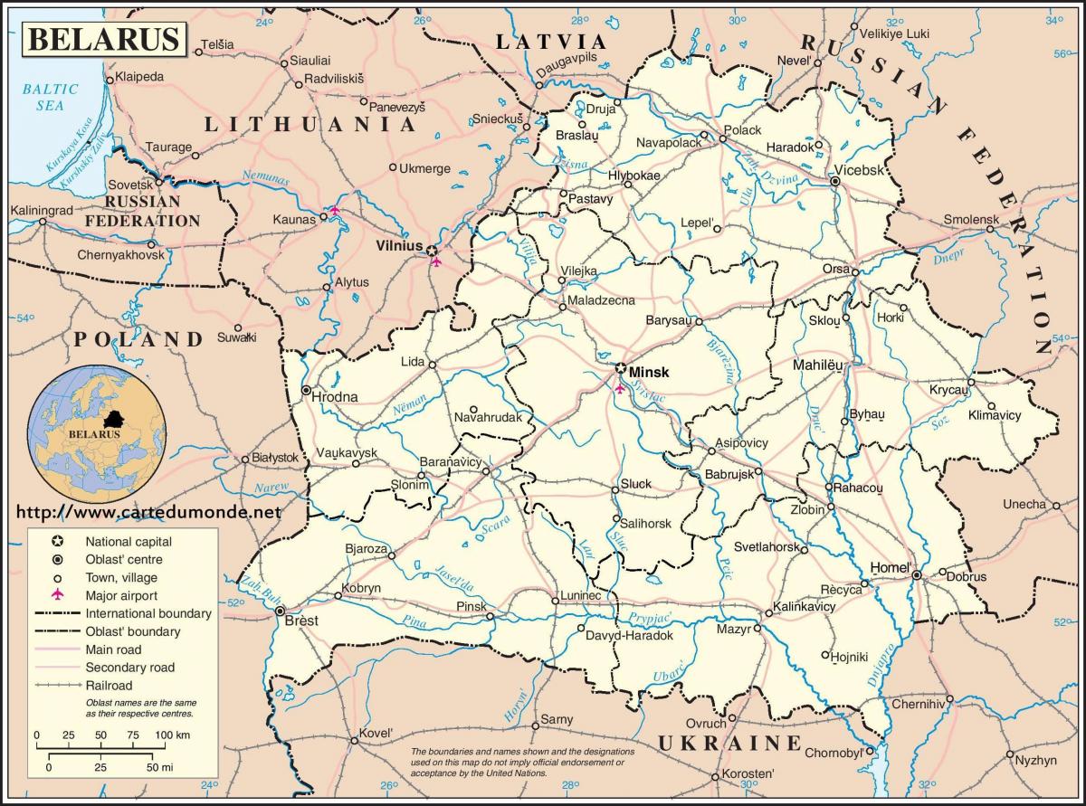 ベラルーシ国-地図
