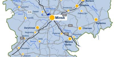 ミンスクでベラルーシ地図